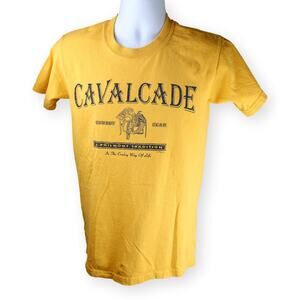 Perrin Cavalcade Yellow Graphic Tee Shirt Crew Neck S